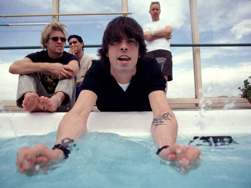 Foo Fighters group portrait, Denver, United Kingdom, 1998.