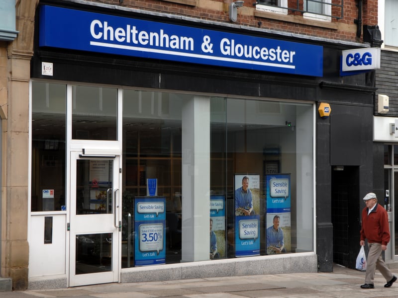 Cheltenham & Gloucester's roots stretched back to 1850, when the Cheltenham & Gloucestershire Permanent Mutual Benefit Building and Investment Association was formed. It gradually expanded and became one of the country's top 10 building societies, with its then-groundbreaking Gold high interest account playing a part in its success. It demutualised in 1995 and became a part of Lloyds Banking Group, specialising in mortgages and savings accounts. In 2009, all Cheltenham & Gloucester branches were either closed or transferred to the newly estalblished TSB Bank. 
