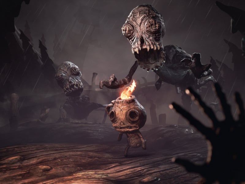 In dark fantasy adventure game The Midnight Walk you play as The Burnt One, who befriends a lost lantern named Potboy. Together you must use his flame to light your way on your journey through a world full of both wonder and horror. With assets within the game first made from clay and then scanned into the game, it features stop-motion style animation and unique characters, receiving positive reviews from critics upon its release in May. Developed by Gothenburg-based studio MoonHood and published by Fast Travel Games, you can play The Midnight Walk on PS5 and PC. 
