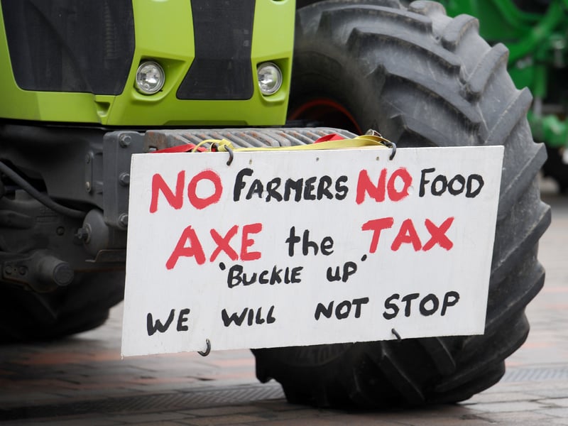 A group of local farmers have taken to the streets as they protest Labour and its plans to change inheritance tax on farms. Tractors were seen driving from Portsdown Hill to Portsmouth Guildhall on Monday, March 24, 2025, in a protest against prime minister Keir Starmer and the Labour Government.  Picture: Sarah Standing (240325-3774)