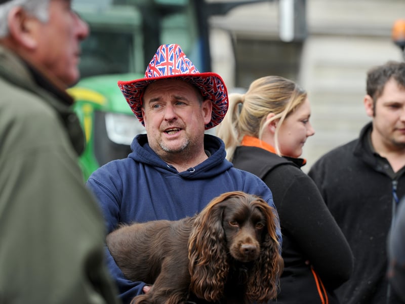 A group of local farmers have taken to the streets as they protest Labour and its plans to change inheritance tax on farms. Picture: Sarah Standing (240325-3786)