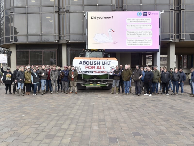 Farmers in the Guildhall Square. Picture: Sarah Standing (240325-880)