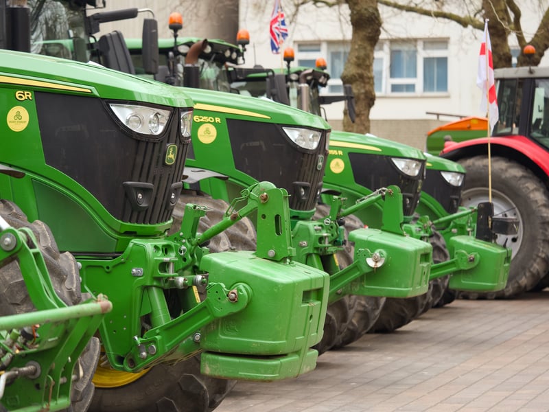 Tractors in Guildhall Square. Picture Gareth Boyes