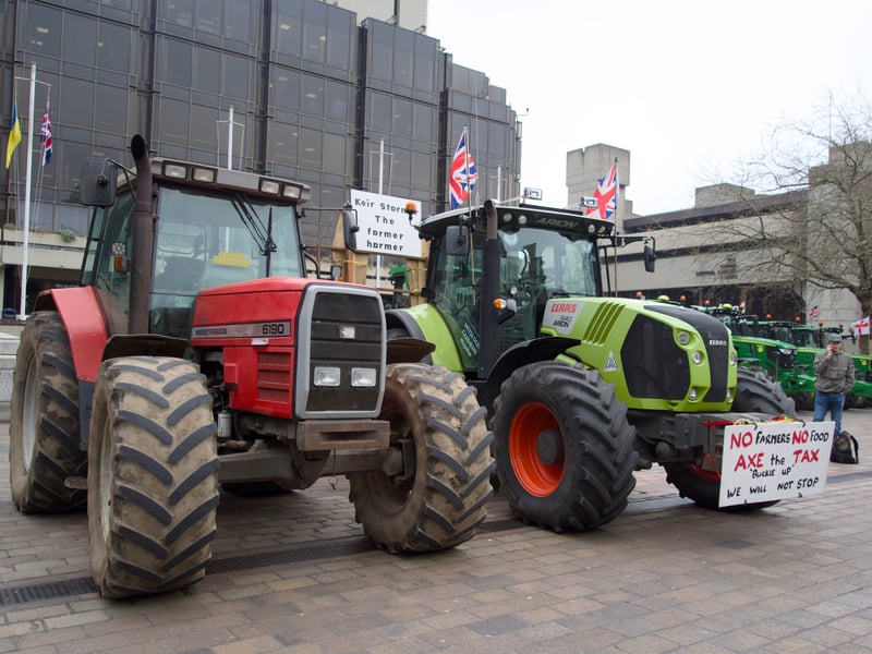 Tractors in Guildhall Square. Picture: Gareth Boyes