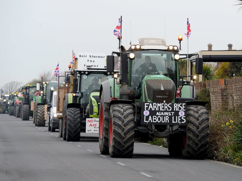 Tractors heading along the Esplanade 