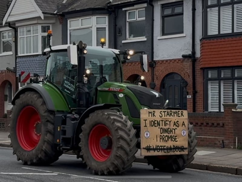 Tractors travelled from Portsdown Hill to Guildhall Square to protest against the Labour government