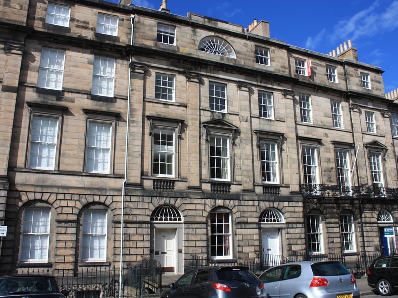 Some of the country's most expensive urban properties can be found in the EH3 6 postcode, which covers a large part of the New Town including Great King Street  (pictured) Dublin Street, Cumberland Street, India Street and Nelson Street. In total, there are 262 properties in this area registered to an address outside the UK, making it the third most popular in Scotland with the overseas market.