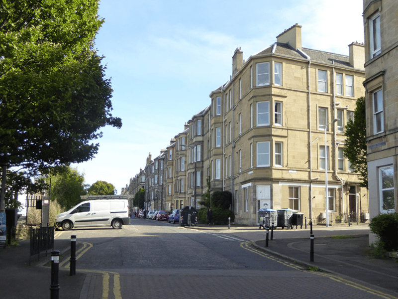 Covering parts of Fountainbridge, Polwarth and Gorgie, EH11 1 is the ninth most popular postcode in Scotland among overseas buyers, with 180 properties owned. Pictured is Dundee Terrace in Gorgie.
