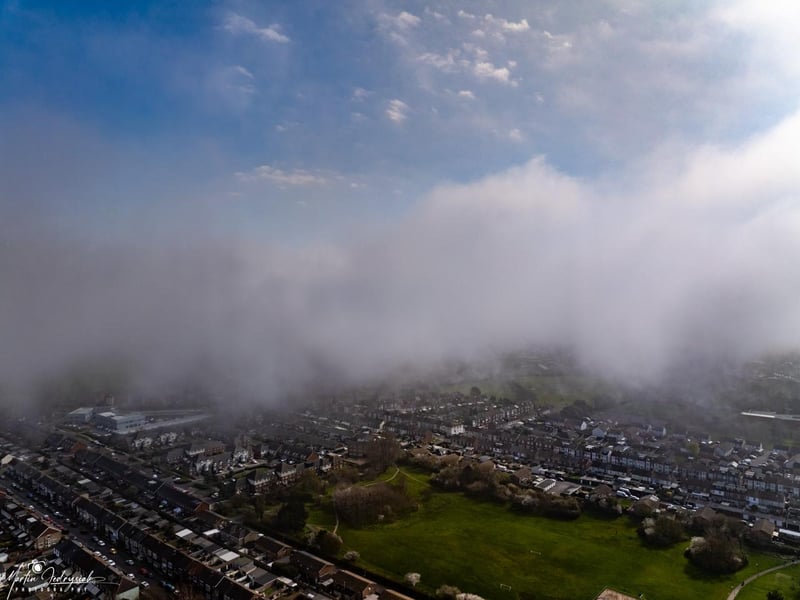 The cloud coverage appeared suddenly over Portsmouth