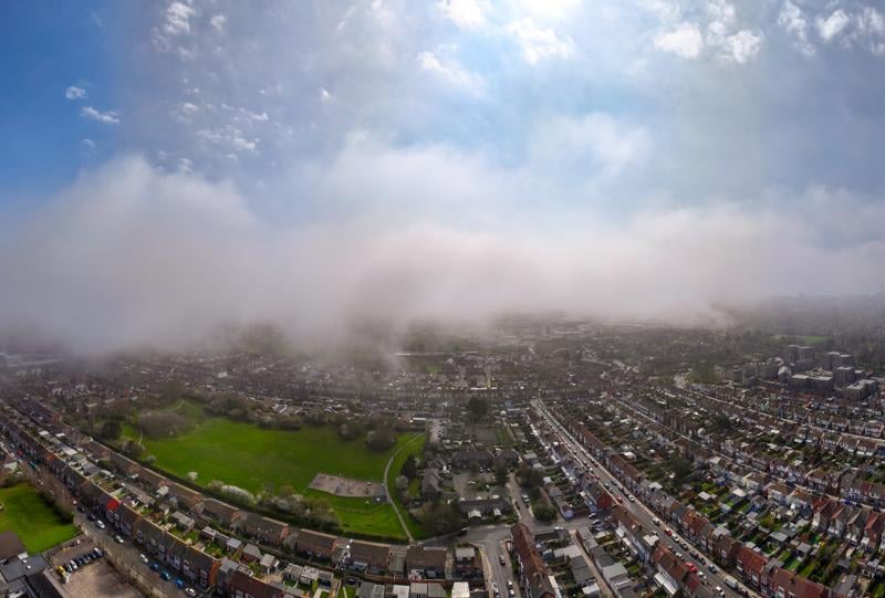 Low cloud coverage in Portsmouth on Wednesday, March 26.