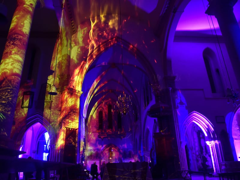 The awe-inspiring immersive light and sound show by acclaimed artistic collaboration, Luxmuralis. Picture: Sarah Standing (250325-1004)