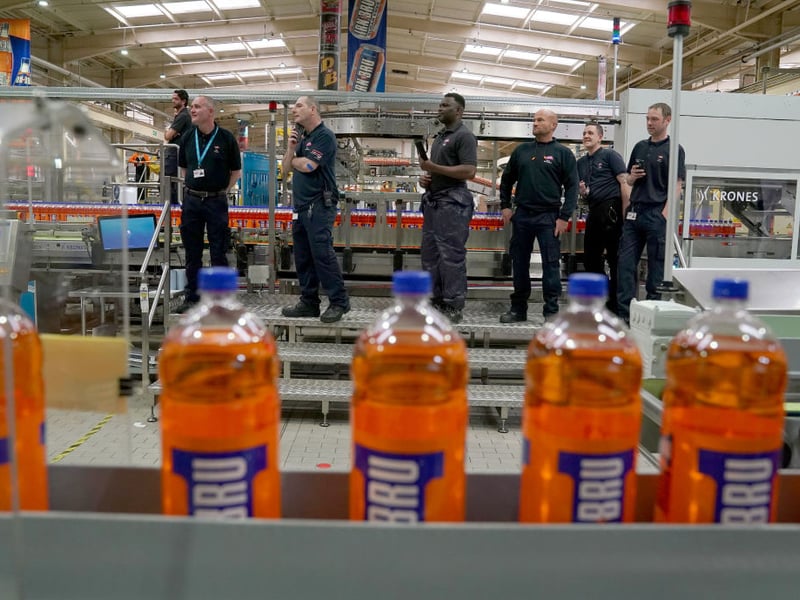 Famously Scotland is one of the only countries in the world where the best-selling soft drink is not Coca-Cola - that distinction goes to the vivid orange Irn-Bru. Originally called Iron Brew, the name had to be changed because the recipe doesn't actually contain iron (and it's not brewed). Barrs are secretive even as to where the recipe is stored, simpy saying "In case of an emergency the recipe is kept in a secure location somewhere in Scotland". Only three people in the world know what goes into Irn-Bru - former Chairman Robin Barr, his daughter Julie Barr and one other AG Barr Director whose name remains confidential.