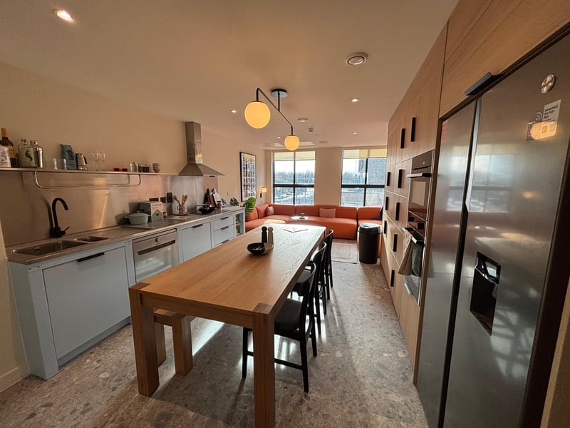A communal living area inside one of the proposed new student halls