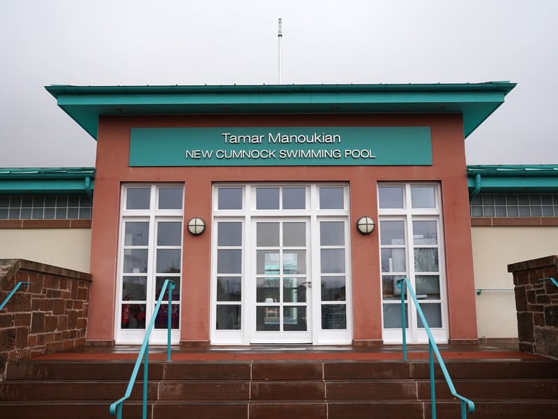 A general view of New Cumnock swimming pool from the outside.