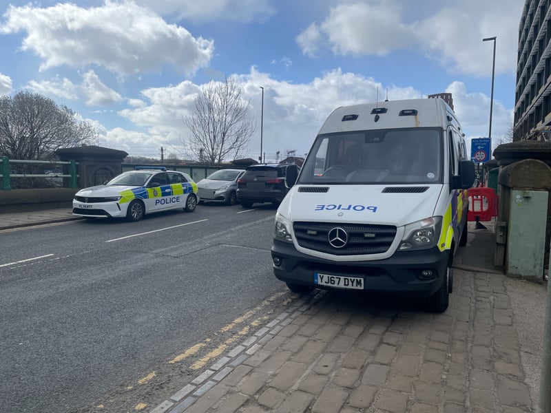Three police vans are currently stationed on Whitehall Road close to the canal.