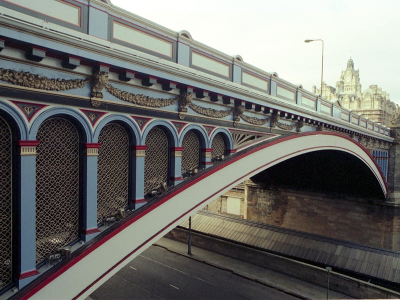 Edinburgh's North Bridge was last painted - blue and red - in November 1990.