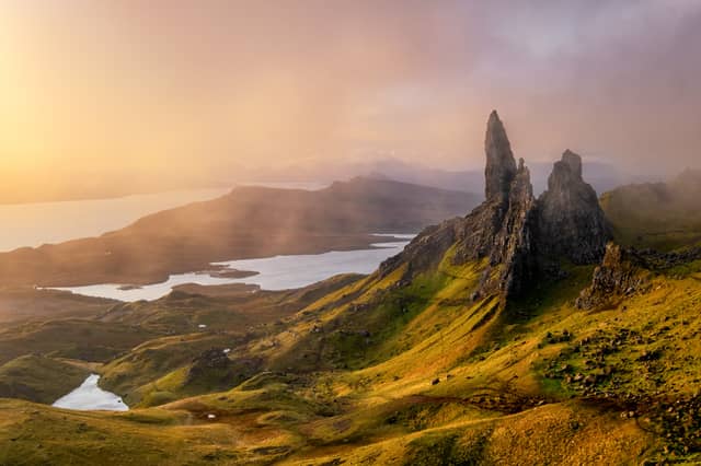The old man of Storr on the Isle of Skye.