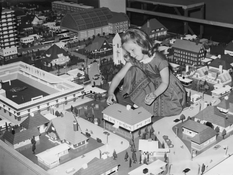 As Meccano's popularity began to wane, its Danish rival Lego boomed. Lego was created in 1932 but the brick as we know it dates from 1958, and it was massively popular in the 1960s. Six-year-old Philippa Smith is pictured here playing with a Lego city at Selfridges department store in London in August 1962.