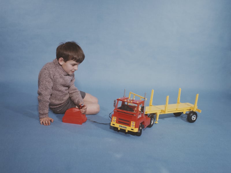 Topper Toys produced a range of popular toy weapons, car, dolls and board games during the 1950s and 60s, including the remote controlled Johnny Express truck, pictured in around 1965