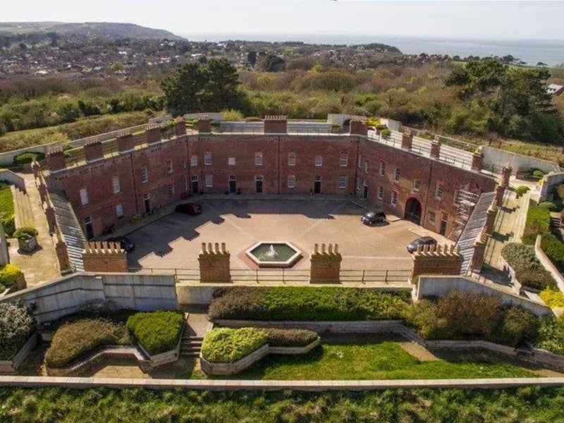 The stunning roof garden at Golden Hill Fort, an old Victorian fortress on the Isle of Wight, where a three-bedroom house is for sale with a guide price of £295,000