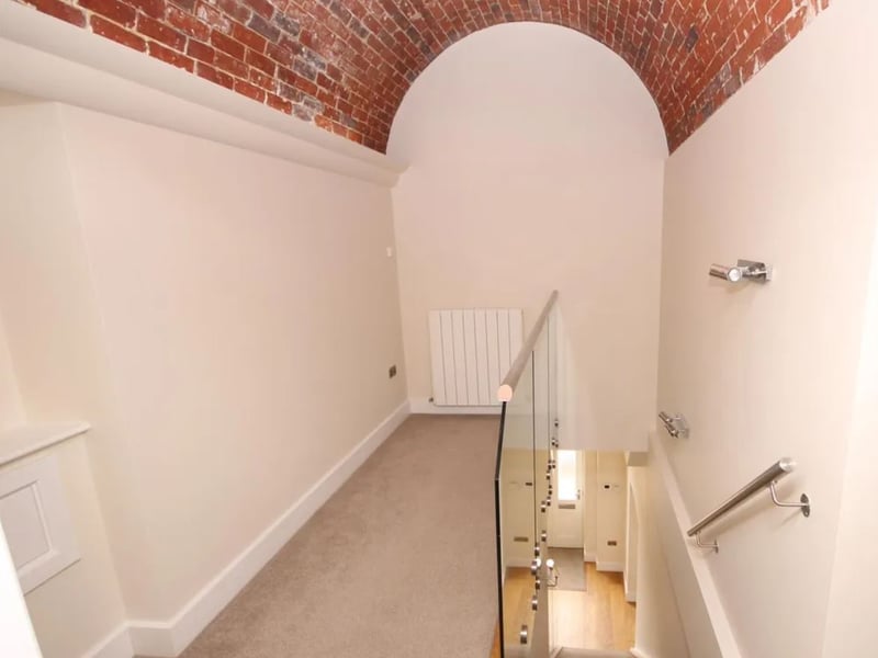 The beautiful vaulted brick ceiling inside the three-bedroom house for sale at Golden Hill Fort, a striking old Victorian fortress on the Isle of Wight, which is listed for sale with a guide price of £295,000
