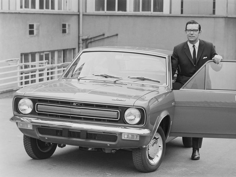 The Morris Marina was the third best-selling car in the UK during the 1970s, with 703,686 registered, according to startrescue.co.uk. It wasn't the most exciting car, or the most high performance, but its simple design and affordability made it popular with families and businesspeople alike. George Turnbull, managing director of the Austin-Morris division of British Leyland, is pictured here with the new Morris Marina in April 1971.