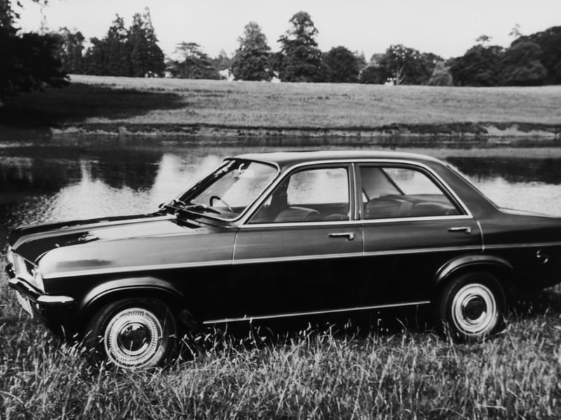 The Vauxhall Viva was the fifth best-selling car of the 1970s, with 547,717 registered, according to startrescue.co.uk. It was celebrated for its light controls, making it an easy car to drive. Pictured in October 1970 is a Vauxhall Viva HC SL four-door saloon car.