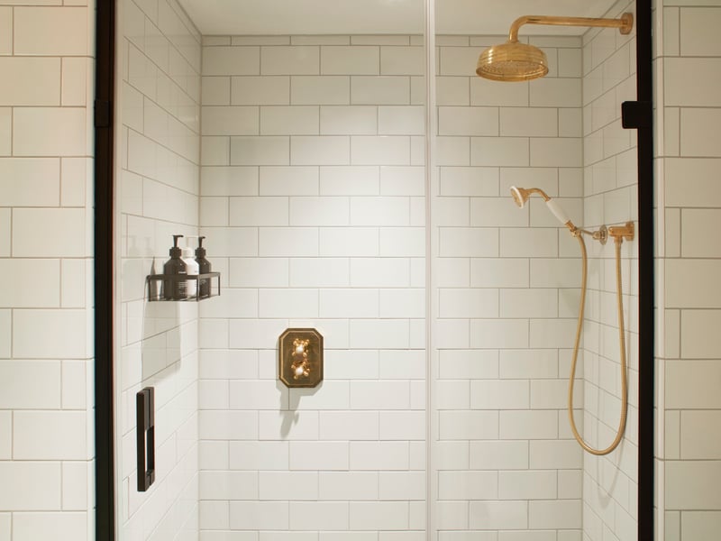 Inside one of the ensuite bathrooms of rooms.