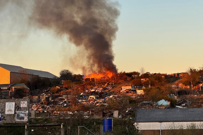 Sheffield allotments on fire again as photos show flames engulfing sheds