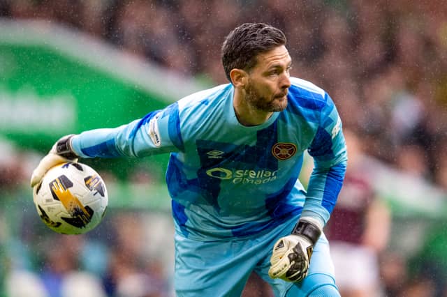 Goalkeeper maintains his place between the sticks.