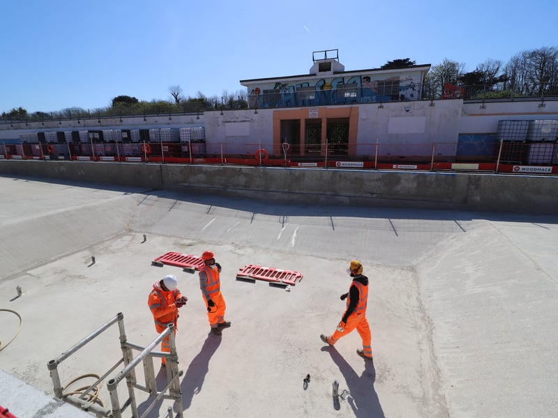 The Hilsea Lido project has been months in the making and the team are nearing a major milestone - they are expecting to put up a tent over the pool for rendering by the end of this week. 