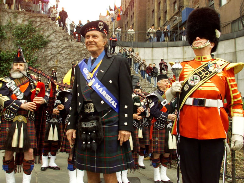 The first Tartan Day parade was led by Academy Award-winning actor Cliff Robertson. The star won his Oscar for Best Actor for 'Charly' in 1968 and is better known to younger cinemagoers for playing Uncle Ben in the 2002–2007 'Spider-Man' film trilogy.