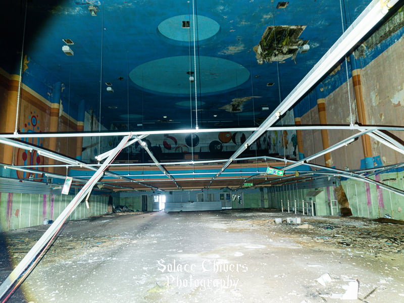 Inside what was once a cinema. Image: Solace Chivers