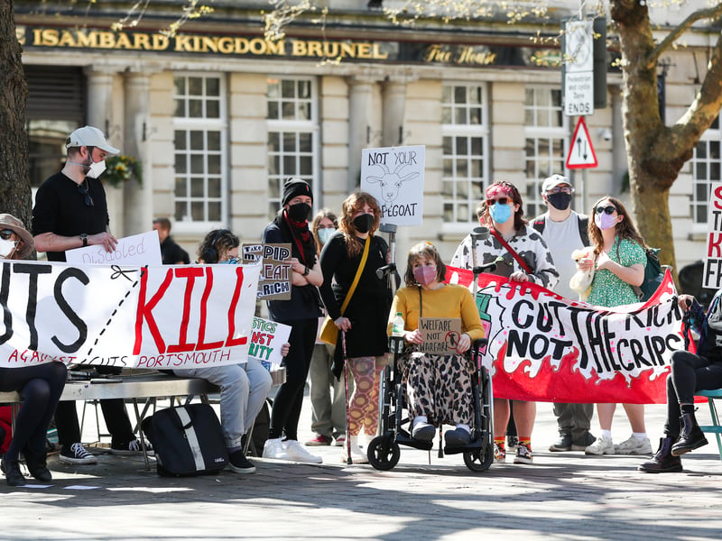 Protests make their views heard in portsmouth Guildhall Square. Picture: Nathan Lipsham