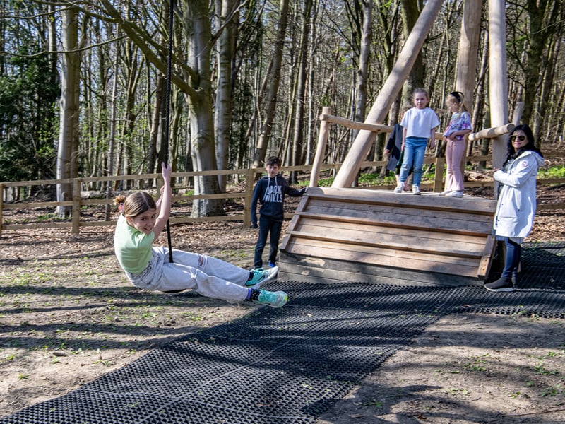 The new ‘Adventure Playscape’ features climbing towers, bridges, slides, hideouts, swings and a zipwire.
