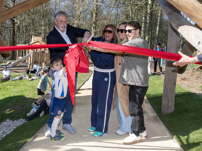 David Lascelles, Earl of Harewood, was joined by Emmerdale stars Natalie J. Robb, Amy Walsh and Ash Palmisciano to officially cut the ribbon.