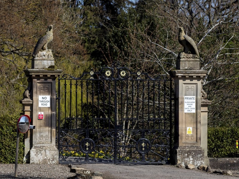 Ewan McGregor has submitted plans to replace an old roof at his listed country mansion as part of a multi-million pound renovation. Here is the entry to the property