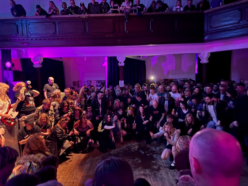Lead singer Phoebe Lunny spent much of the gig in the audience, at one point getting the crowd to take to their knees.