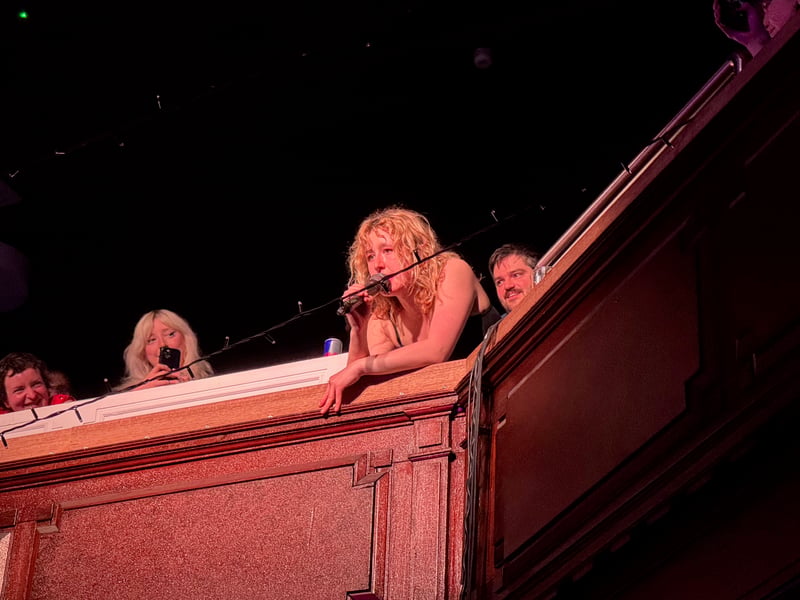 Lunny took to the venue balcony at one pointfor some audience participation.