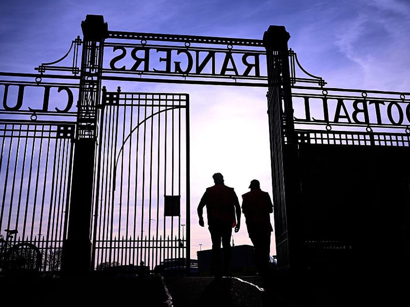 A general view of the Rangers gates prior to the game against Athletic Bilbao.