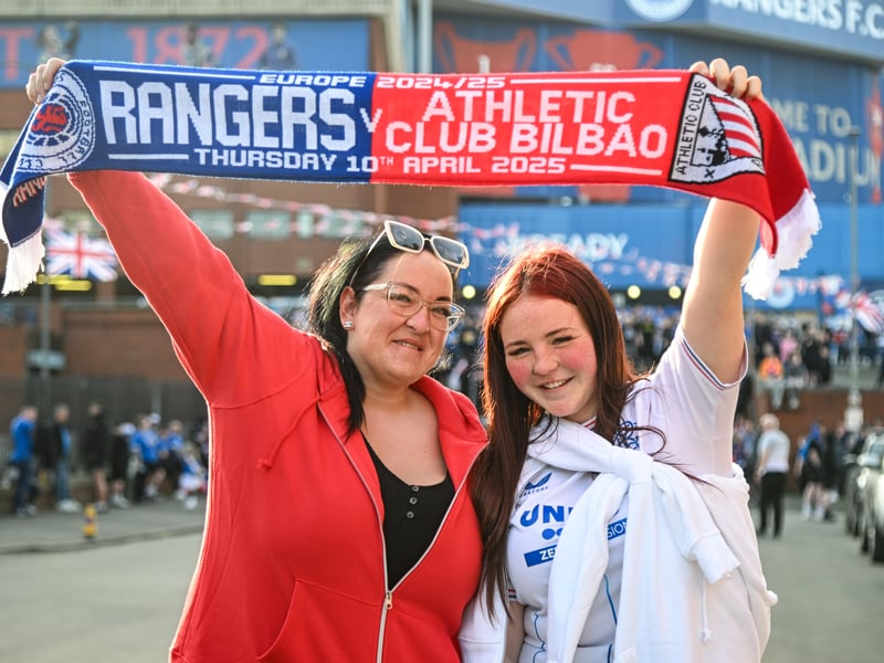 Rangers fans before a UEFA Europa League Quarter-Final.
