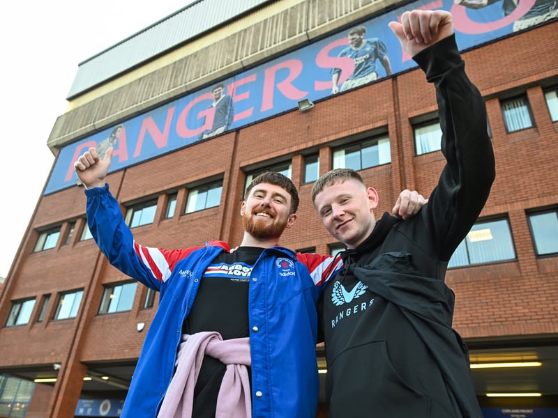 Rangers fans before a UEFA Europa League Quarter-Final first leg.