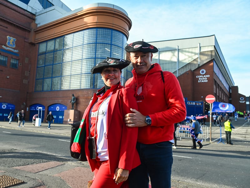 Athletic Bilbao fans before the UEFA Europa League Quarter-Final.