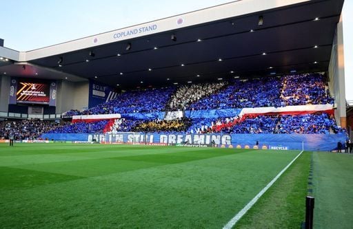 Rangers fans before the UEFA Europa League quarter-final, first leg match at Ibrox.