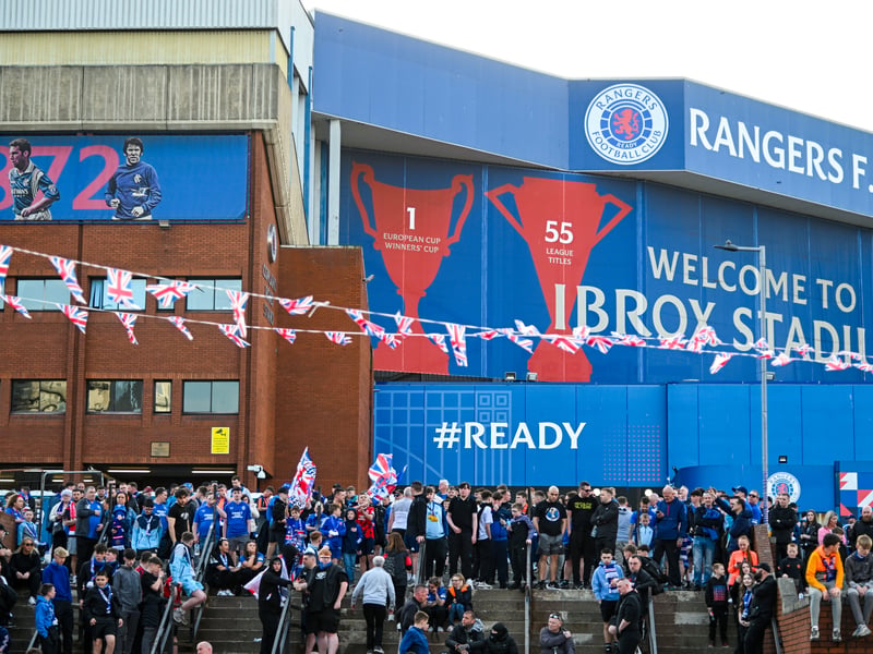 A general view of fans outside the ground before a UEFA Europa League Quarter-Final.