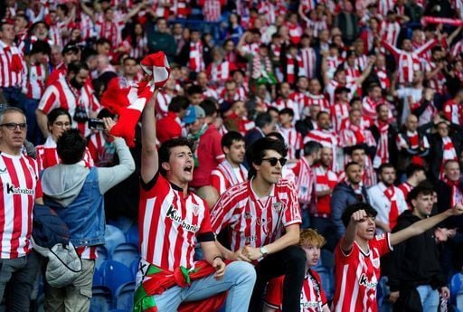 Athletic Bilbao fans during the UEFA Europa League quarter-final, first leg match at Ibrox.