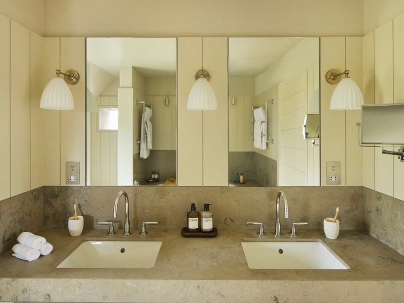 The bathroom inside the Omaze Million Pound House Draw property on the shores of Loch Rannoch in Perthshire.