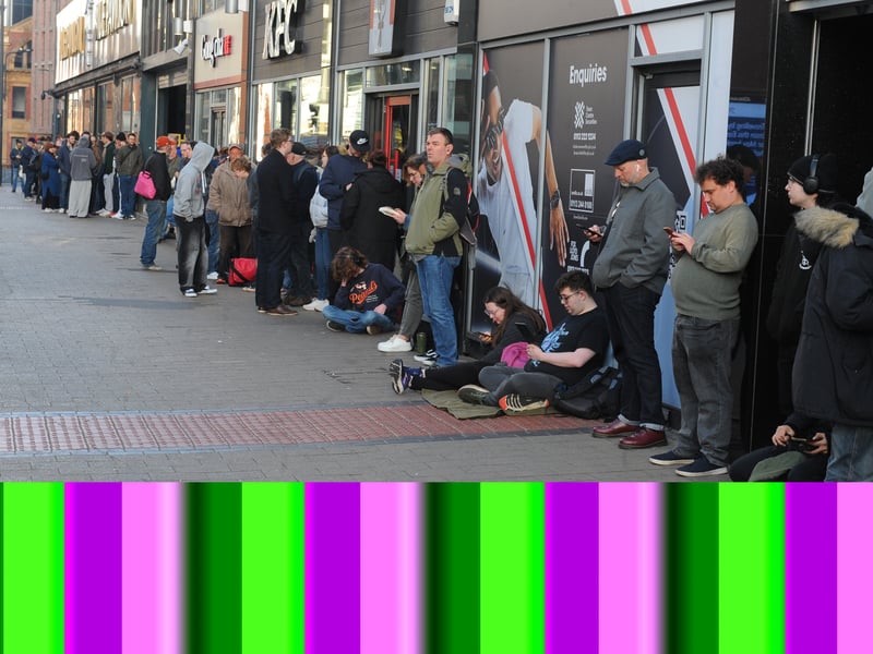 Queuing fans were grateful for the good weather.