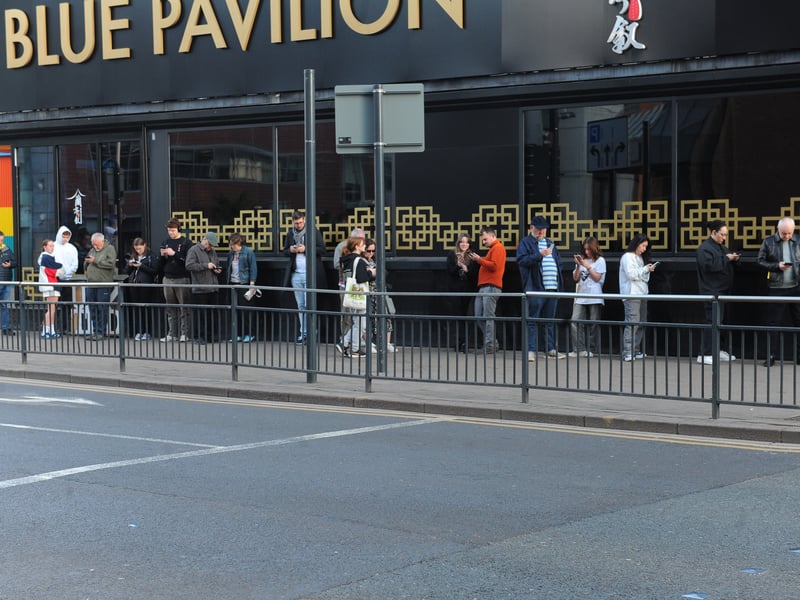Music lovers queued along Merrion Street