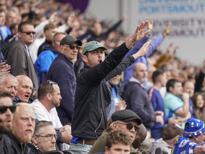 Pompey fans were in fine voice once again as they backed their team in the 2-2 draw with Derby County.